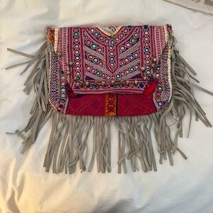 Calypso St. Barth Multicolor Fringe Crossbody Bag
